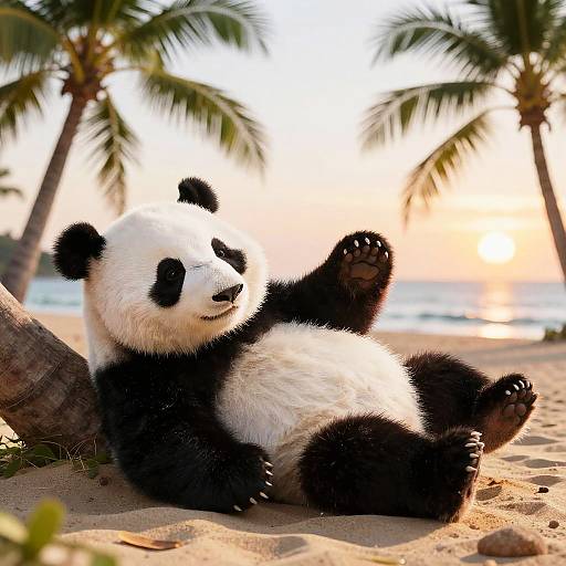 Sexy Panda on Tropical Beach