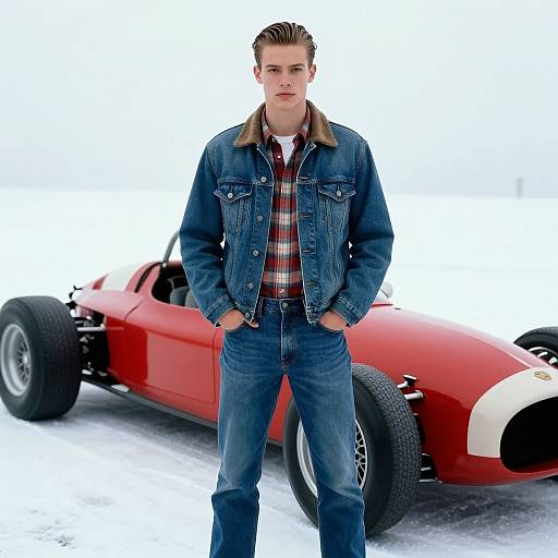Vintage Race Car Driver Portrait