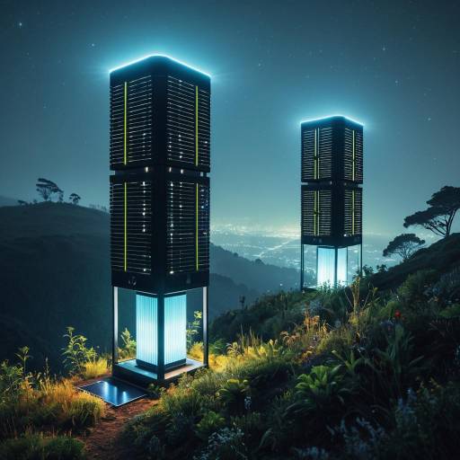 Futuristic Solar-Powered Air Towers in Nature