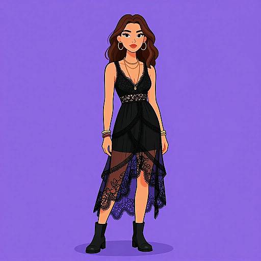 Bohemian Chic Woman in Layered Maxi Dress