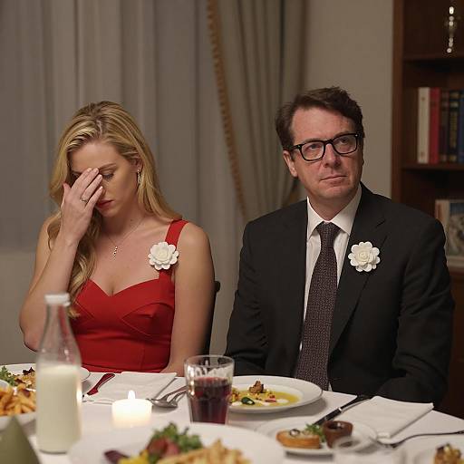 Elegant Dinner Scene with Two Guests