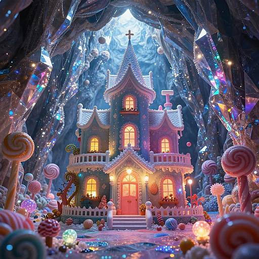 Magical Candy Cottage in Crystal Cave