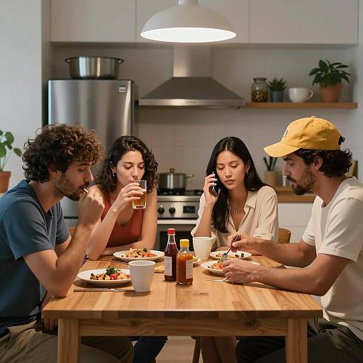 Family Gathering at a Kitchen Table