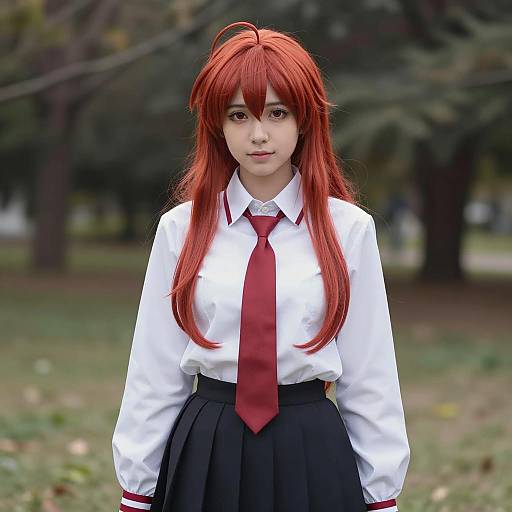 Realistic Shana Cosplay Outdoor Portrait