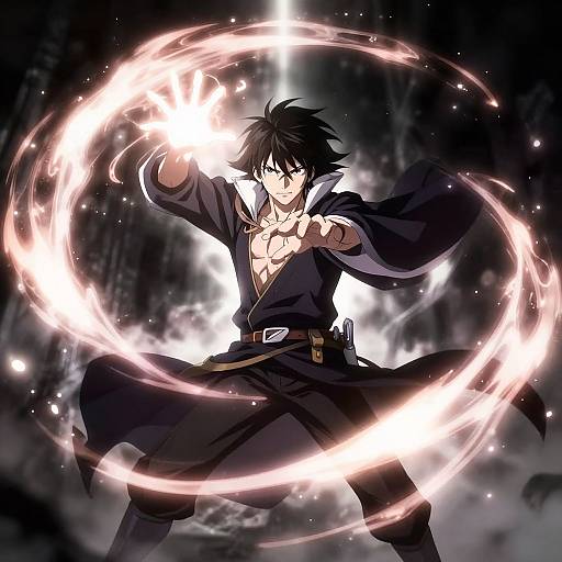 Powerful Mage Casting Spell Pose