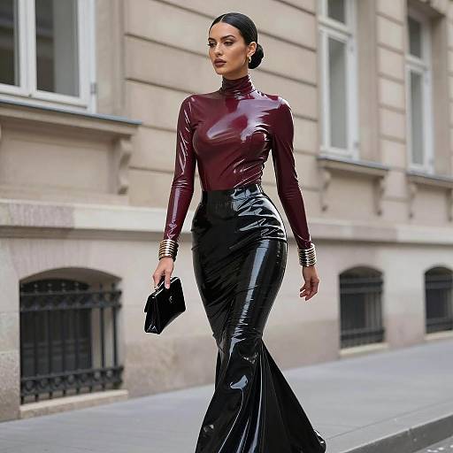 Fetish Fashion Woman in Latex Outfit