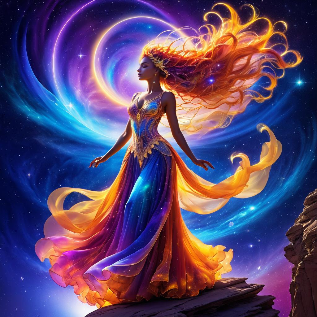 Celestial Goddess in Cosmic Splendor