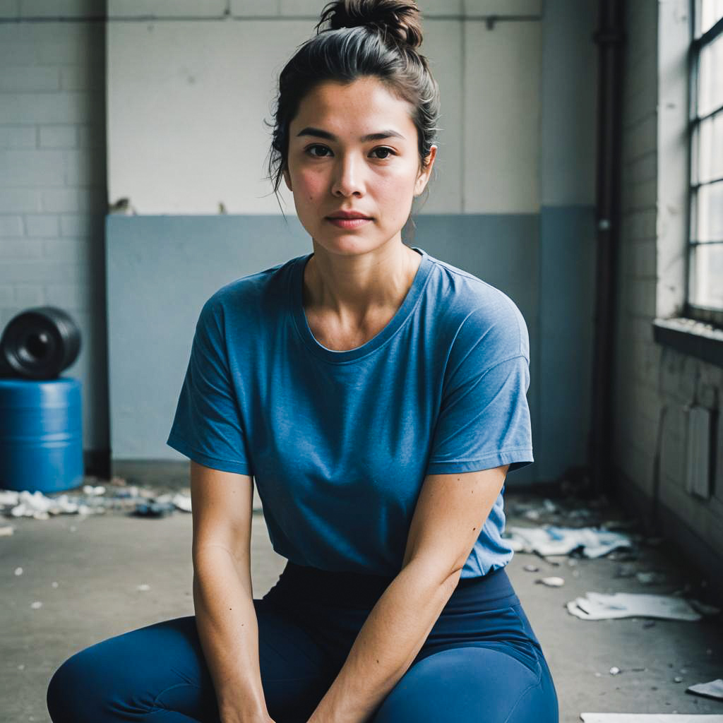 Athletic Portrait of a Dark Haired Woman