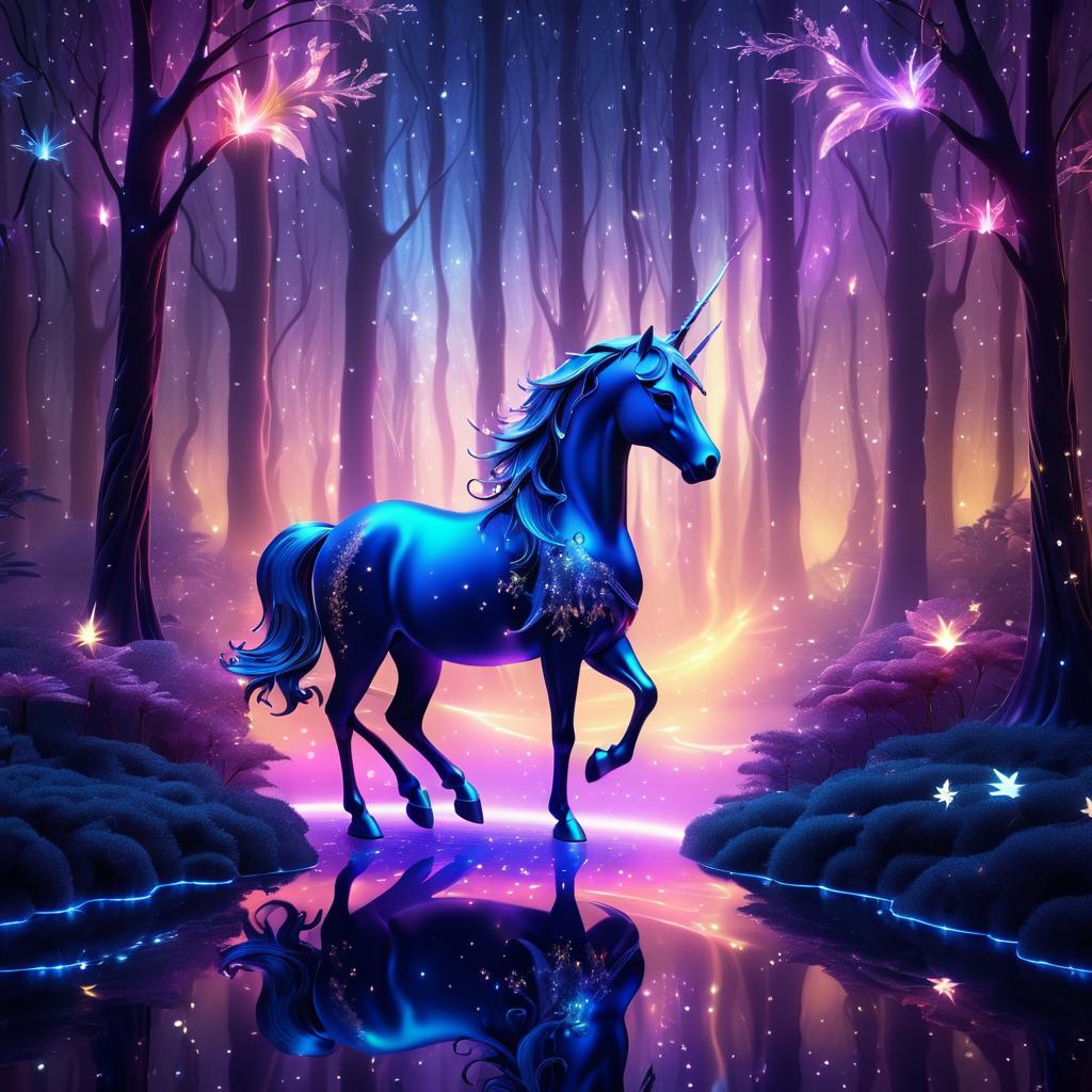 Enchanted Unicorn in a Mystical Forest