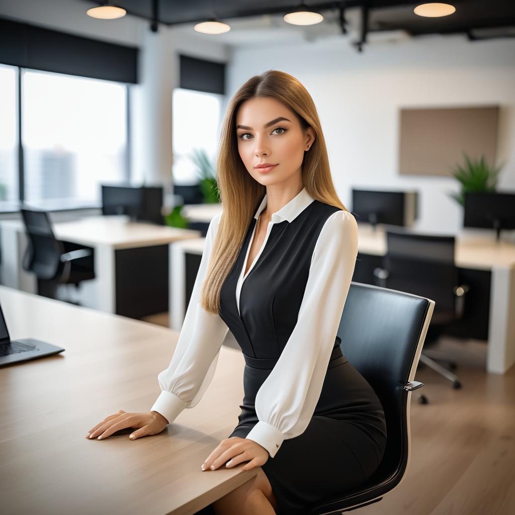 Elegant Office Portrait in Urban Landscape