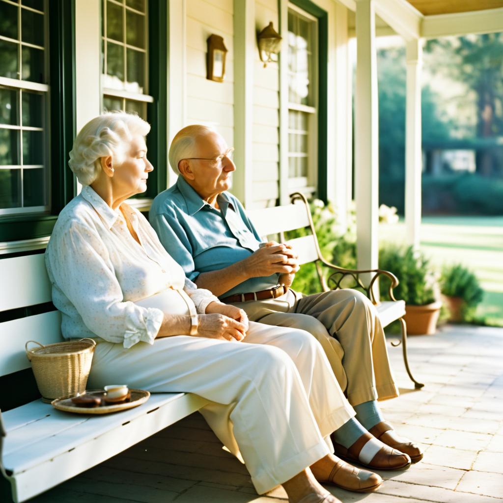 Tender Moment on a Porch Swing