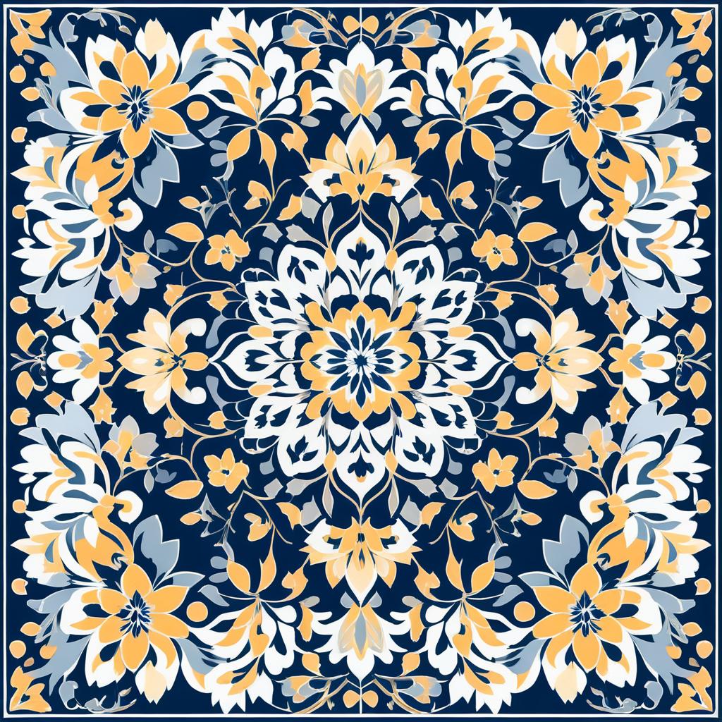 Elegant 2D Floral Scarf Vector Design