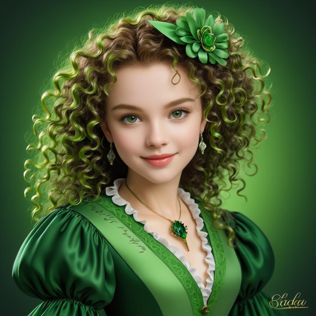 Emilia: Curly Hair and Green Eyes Portrait