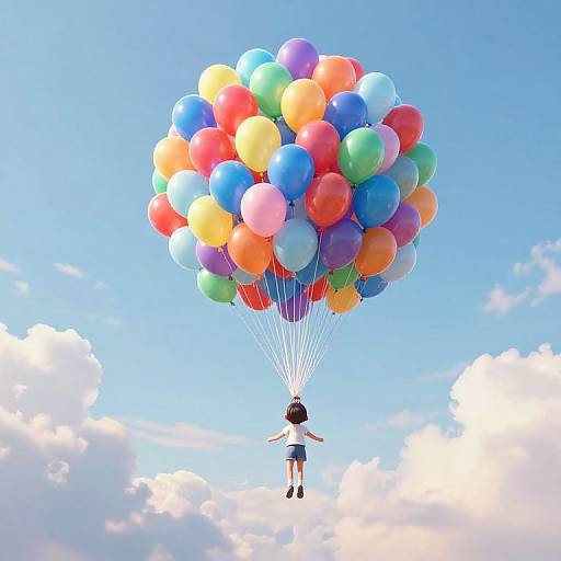 Whimsical Balloon Flight in Dreamscape