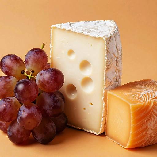 Vibrant Cheese Platter with Grapes