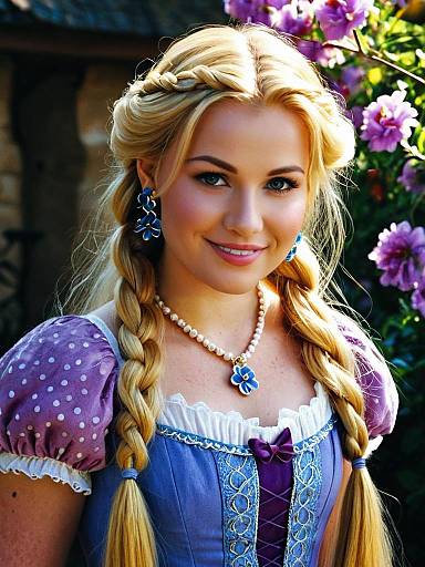Rapunzel Costume Portrait: Golden Braid Smile