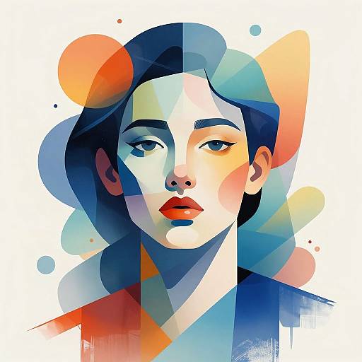 Abstract Geometric AI Portrait