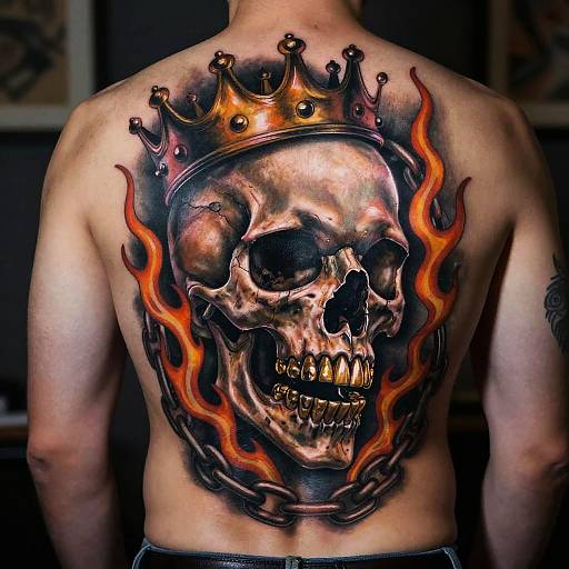 Aggressive Gangster Skull Tattoo