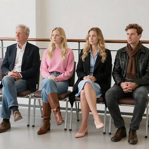 Group of Four in a Waiting Area