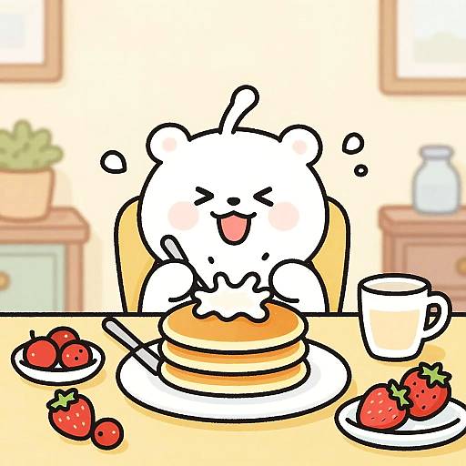 Cheerful Animated Milk Splash Face