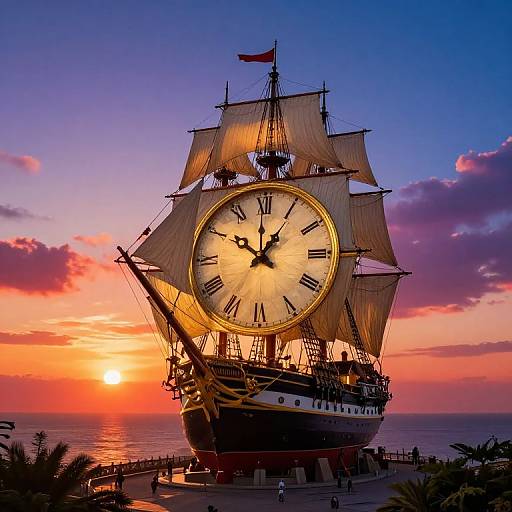 Surreal Timepiece Sailing Vessel