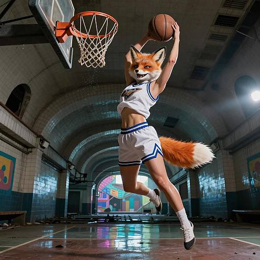 Dynamic Sports Portrait of an Anthro Fox