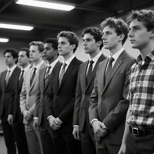 Diverse Expressions in Suits: A Group Portrait