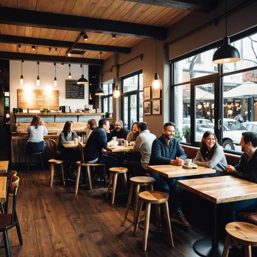 Cozy Urban Café Family Interaction Scene