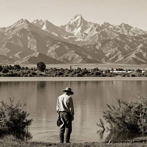 Sepia Tulare Lake Farmworker Scene