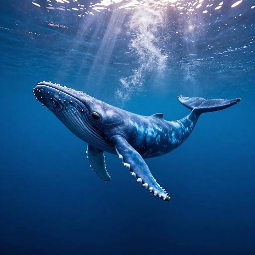 Majestic Blue Whale Underwater