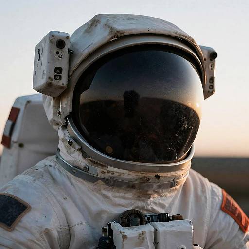 Weathered Astronaut with Dripping Cosmic Visor