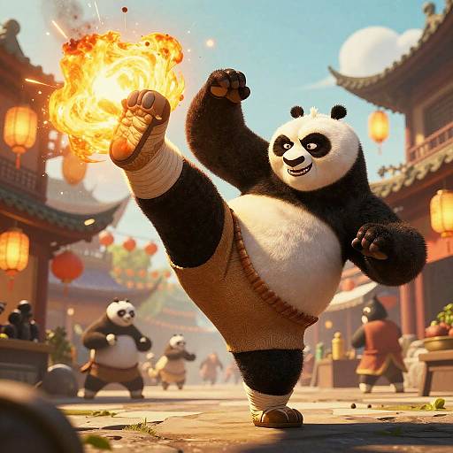 Kung Fu Panda High-Flying Kick Action