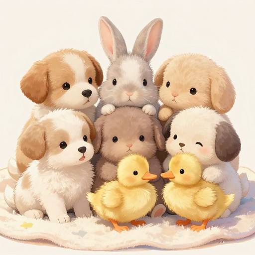 Adorable Baby Animals Cuddling