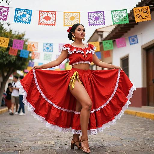 Latin Woman at Traditional Fiesta