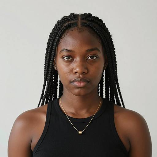 Elegant Black Female Braid Portrait