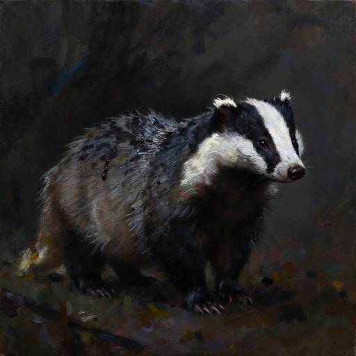Stoic Badger Silhouette in Shadow