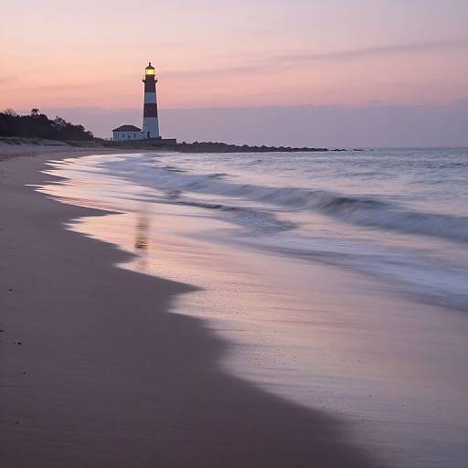 Impressionist Twilight Lighthouse Scene