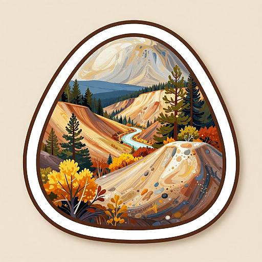 Colorful Yellowstone Park Sticker Art