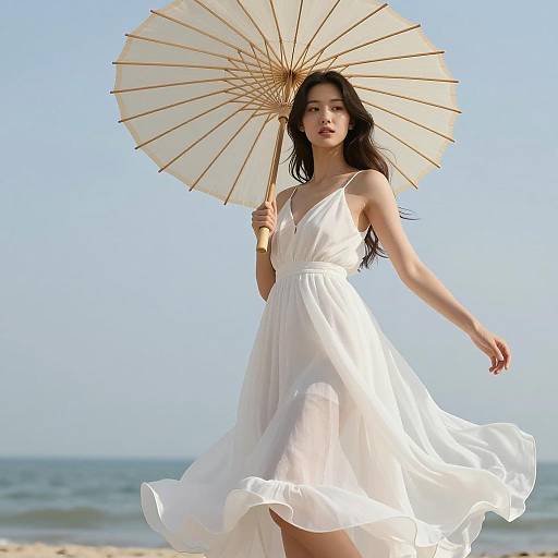 Summer Elegance: Model in Flowing Gown