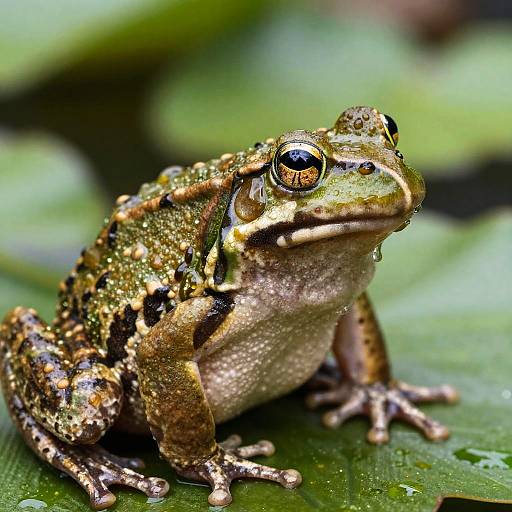 Photorealistic Frog Macro with Drip Effect