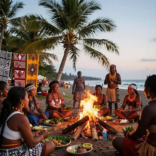 Samoan Beach Festival at Dusk