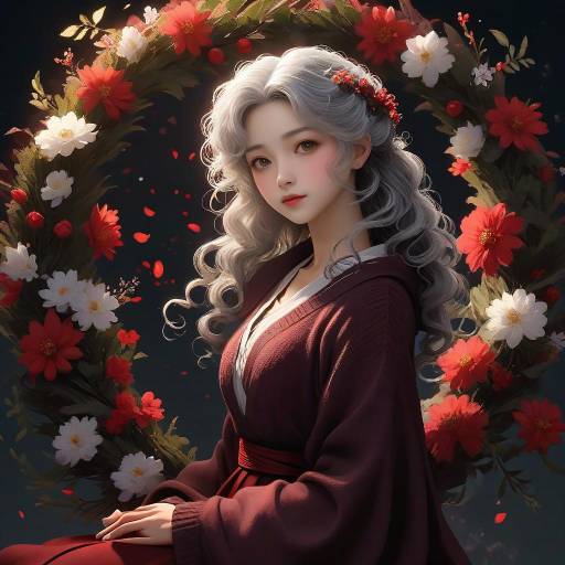 Elegance of a Moonlit Anime Muse