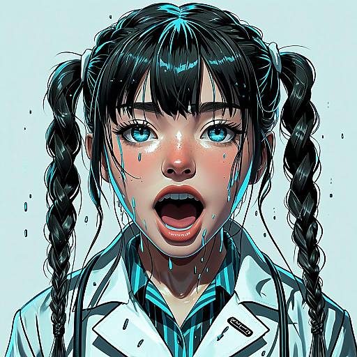 Glitching Solo Girl in Labcoat