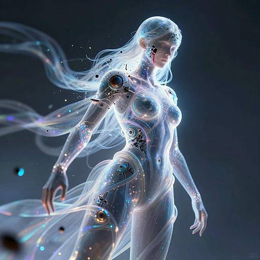 Ethereal Cyberpunk Assassin Illustration