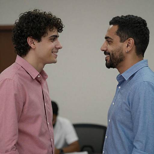 Friendly Conversation Between Two Men