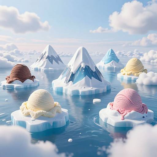 Floating Ice Cream Mountain Archipelago