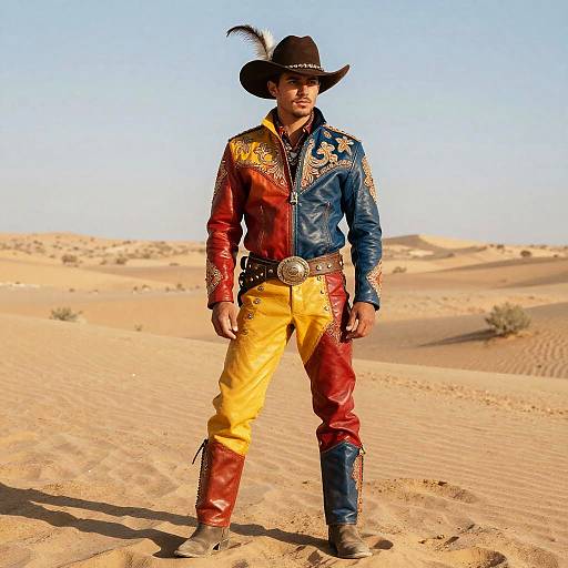 Vibrant Flamboyant Cowboy in Desert