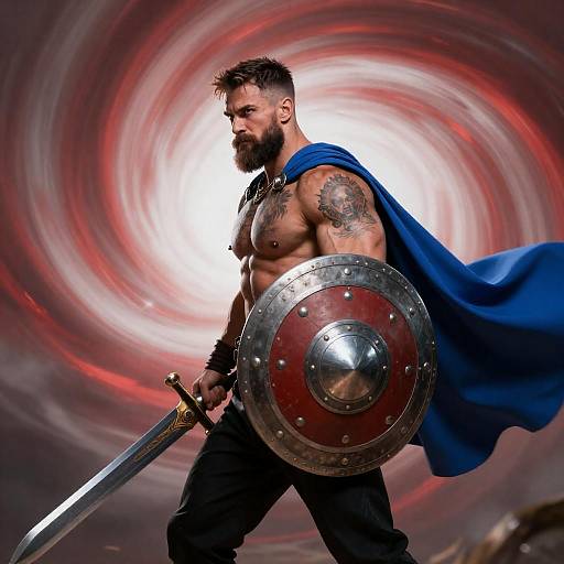 Heroic Warrior in Dynamic Vortex