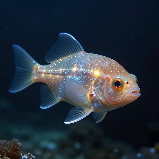 Glowing Bioluminescent Deep-Sea Fish