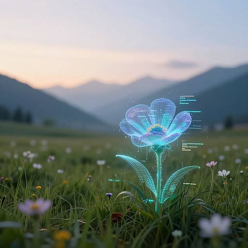 Serene Kashmiri Meadow at Dawn